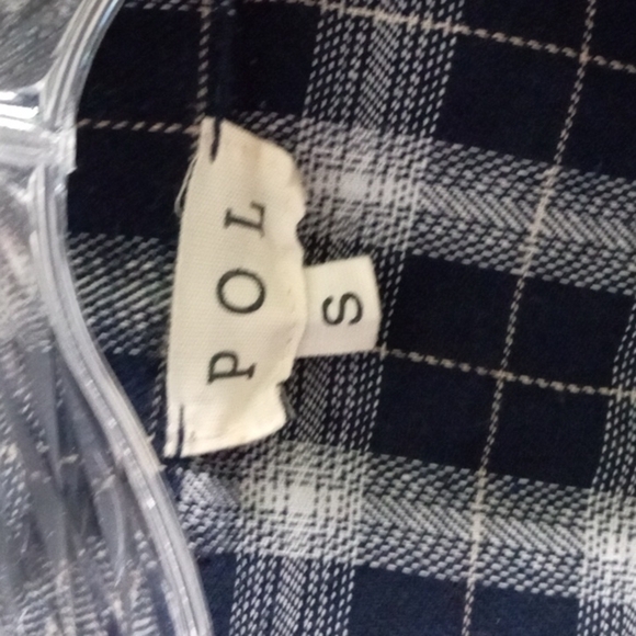 Pol plaid peplum flannel with a bell sleeves - Picture 3 of 5